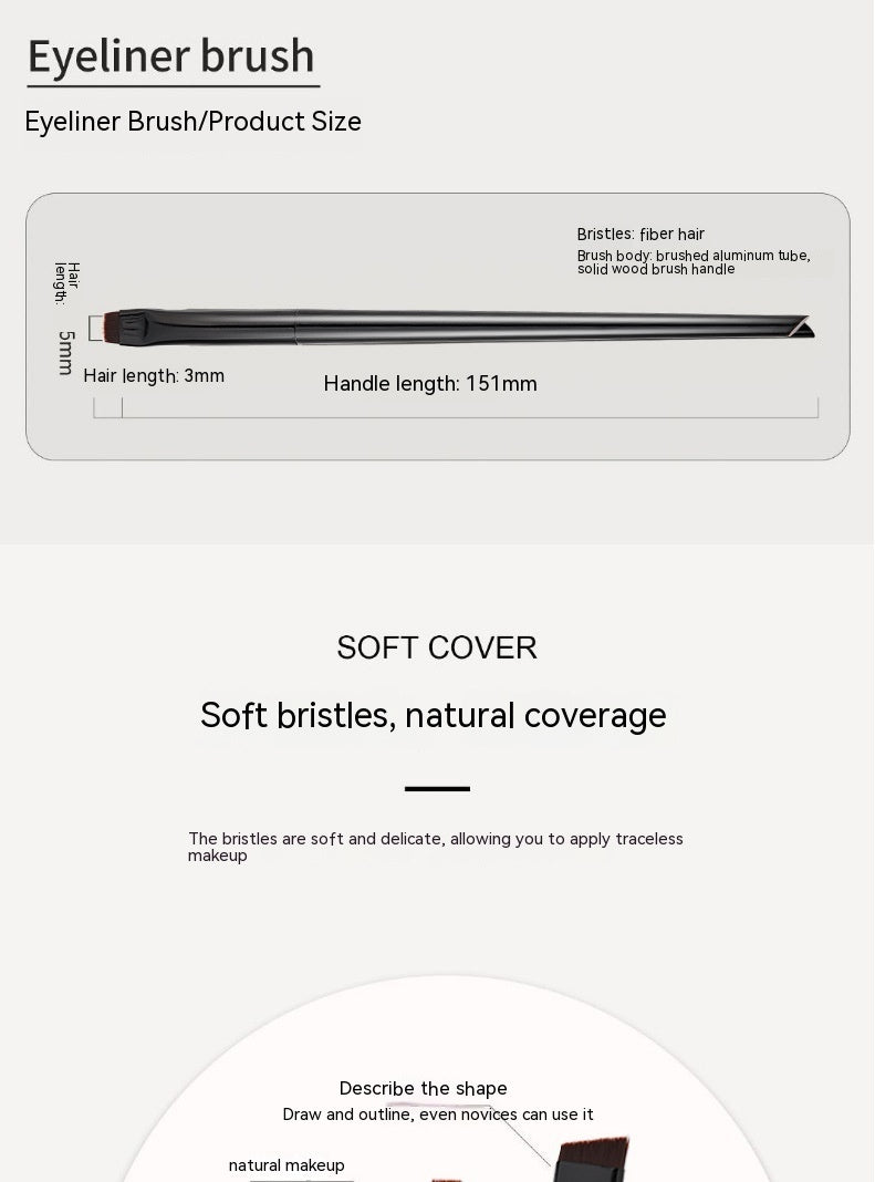 Blade Eyeliner Brush Fine Oblique Head Eyebrow Outline Creamy Ultra-thin